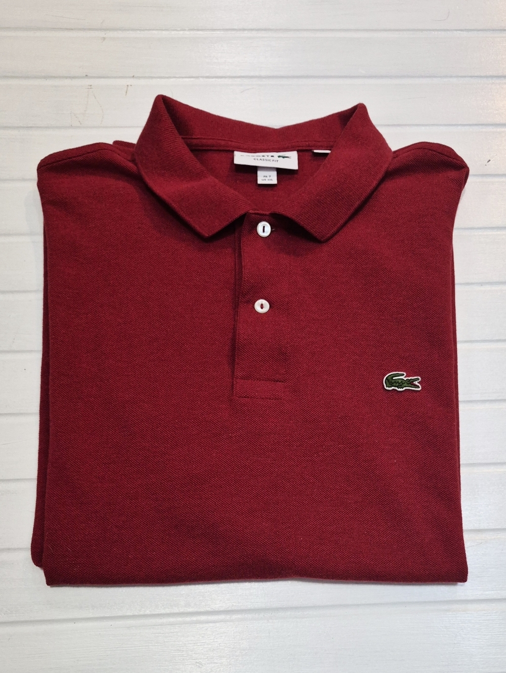 Lacoste Men's Polor Pique Cotton Red Logo Shirt XXL